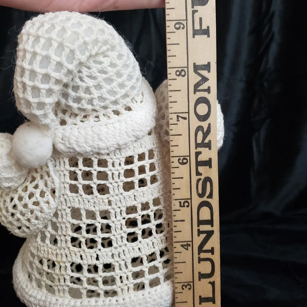 Crochet Lace‎ Doily Christmas Santa Handmade Holiday Decor Shelf Sitter